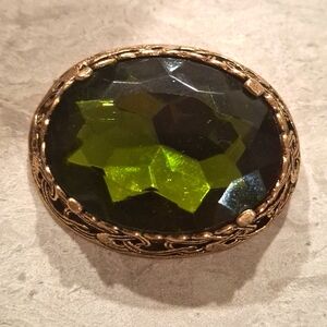 Vintage Green glass brooch